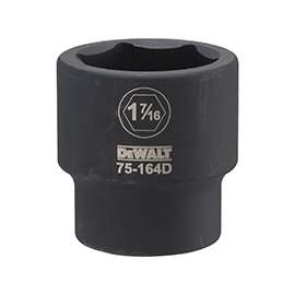 DeWALT DWMT75164OSP Impact Socket, 3/4 in Drive, 1-7/16 in Socket, 6-Point, Black Oxide