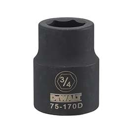 DeWALT DWMT75170OSP Impact Socket, 3/4 in Drive, 3/4 in Socket, 6-Point, Black Oxide