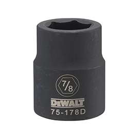 DeWALT DWMT75178OSP Impact Socket, 3/4 in Drive, 7/8 in Socket, 6-Point, Black Oxide