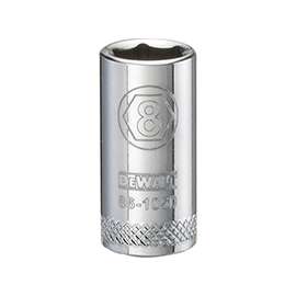 DeWALT DWMT86105OSP Hand Socket, Metric Measuring, 1/4 in Drive, 6-Point, 8 mm Socket, Vanadium Steel