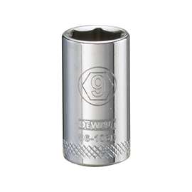 DeWALT DWMT86106OSP Hand Socket, Metric Measuring, 1/4 in Drive, 6-Point, 9 mm Socket, Vanadium Steel