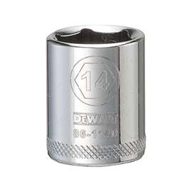 DeWALT DWMT86114OSP Hand Socket, Metric Measuring, 1/4 in Drive, 6-Point, 14 mm Socket, Vanadium Steel