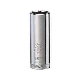 DeWALT DWMT86116OSP Deep Metric Drive Socket, 1/4 in Drive, 6-Point, 13 mm Socket, Steel