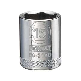 DeWALT DWMT86310OSP Hand Socket, Metric Measuring, 3/8 in Drive, 6-Point, 15 mm Socket, Vanadium Steel