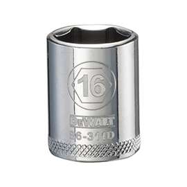 DeWALT DWMT86311OSP Hand Socket, Metric Measuring, 3/8 in Drive, 6-Point, 16 mm Socket, Vanadium Steel