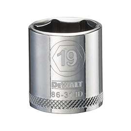 DeWALT DWMT86314OSP Hand Socket, Metric Measuring, 3/8 in Drive, 6-Point, 19 mm Socket, Vanadium Steel