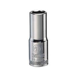 DeWALT DWMT86322OSP Drive Socket, Metric Measuring, 3/8 in Drive, 6-Point, 10 mm Socket, Vanadium Steel