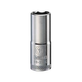 DeWALT DWMT86323OSP Drive Socket, Metric Measuring, 3/8 in Drive, 6-Point, 11 mm Socket, Vanadium Steel