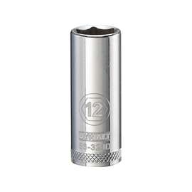 DeWALT DWMT86324OSP Drive Socket, Metric Measuring, 3/8 in Drive, 6-Point, 12 mm Socket, Vanadium Steel