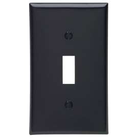 Leviton 015-80701-00E Standard-Size Wallplate, 1-Gang, Nylon, Black