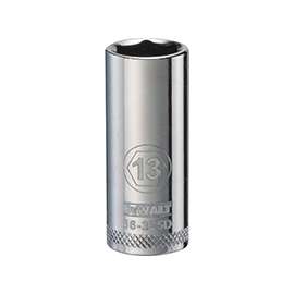 DeWALT DWMT86325OSP Drive Socket, Metric Measuring, 3/8 in Drive, 6-Point, 13 mm Socket, Vanadium Steel