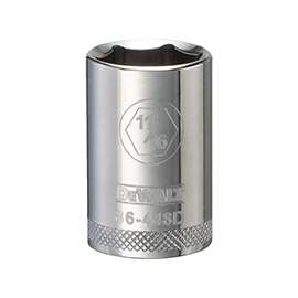 DeWALT DWMT86448OSP Drive Socket, 1/2 in Drive, 6-Point, 11/16 in Socket, Steel