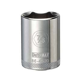 DeWALT DWMT86452OSP Drive Socket, 1/2 in Drive, 6-Point, 7/8 in Socket, Steel