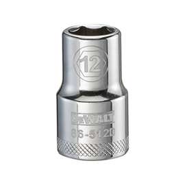 DeWALT DWMT86512OSP Drive Socket, Metric Measuring, 1/2 in Drive, 6-Point, 12 mm Socket, Vanadium Steel