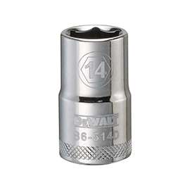 DeWALT DWMT86514OSP Drive Socket, Metric Measuring, 1/2 in Drive, 6-Point, 14 mm Socket, Vanadium Steel