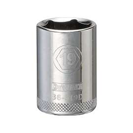 DeWALT DWMT86519OSP Drive Socket, Metric Measuring, 1/2 in Drive, 6-Point, 19 mm Socket, Vanadium Steel