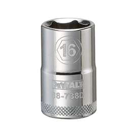DeWALT DWMT88738OSP Drive Socket, Metric Measuring, 1/2 in Drive, 6-Point, 16 mm Socket, Vanadium Steel