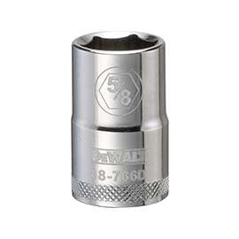 DeWALT DWMT88766OSP Fractional Drive Socket, 1/2 in Drive, 6-Point, 5/8 in Socket, Steel