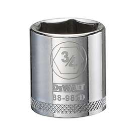 DeWALT DWMT88982OSP Hand Socket, SAE Measuring, 3/8 in Drive, 6-Point, 3/4 in Socket, Vanadium Steel