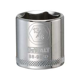 DeWALT DWMT88983OSP Hand Socket, SAE Measuring, 3/8 in Drive, 6-Point, 13/16 in Socket, Vanadium Steel