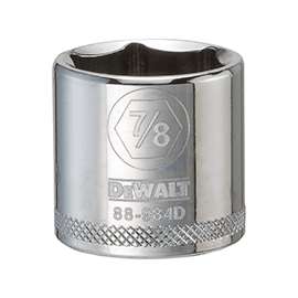 DeWALT DWMT88984OSP Hand Socket, SAE Measuring, 3/8 in Drive, 6-Point, 7/8 in Socket, Vanadium Steel