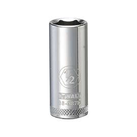 DeWALT DWMT88987OSP Drive Socket, SAE Measuring, 3/8 in Drive, 6-Point, 1/2 in Socket, Vanadium Steel