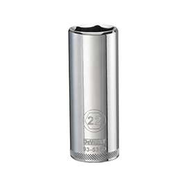 DeWALT DWMT93536OSP Drive Socket, Metric Measuring, 1/2 in Drive, 6-Point, 22 mm Socket, Vanadium Steel