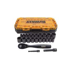 DeWALT DWMT74738 Combination, Deep Impact Socket Set, CR-440 Steel, Black Oxide, 23-Piece
