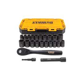 DeWALT DWMT74739 Combination Impact Socket Set, CR-440 Steel, Black Oxide, 23-Piece
