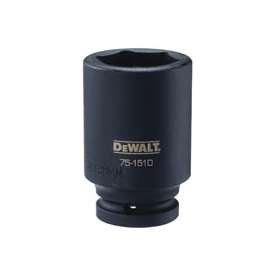 DeWALT DWMT75151OSP Impact Socket, 3/4 in Drive, 38 mm Socket, 6-Point, Black Oxide