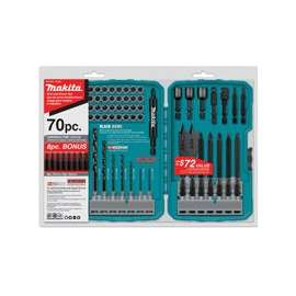 Makita T-01725 Drill/Drive Bit Set, Steel, Black Oxide, 70-Piece
