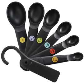6PC BLK Meas Spoon Set