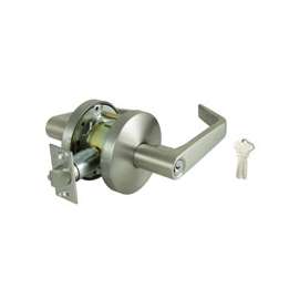 ProSource Storeroom Cylindrical Lever, Metal, Stainless Steel