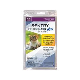 SENTRY Fiproguard Plus 03164 Flea and Tick Squeeze-On, 3 Count