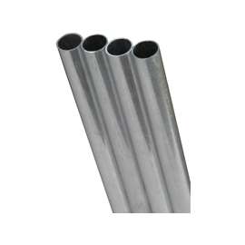 K & S 87121 Tube, 0.38 in ID x 0.437 in OD Dia, 12 in L, Stainless Steel, Polished Natural
