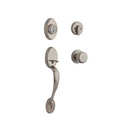 Kwikset 800CEXJ 15 SMT Handleset, 1 Grade, Brass, Satin Nickel