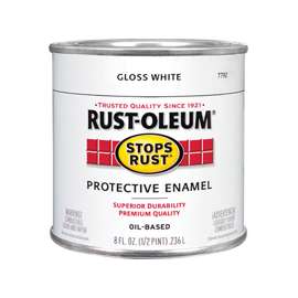 RUST-OLEUM STOPS RUST 7792730 Protective Enamel, White, Gloss, 0.5 pt Can