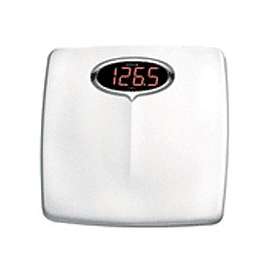TAYLOR 98564012 Bathroom Scale, 330 lb Capacity, LED Display, Styrene, White