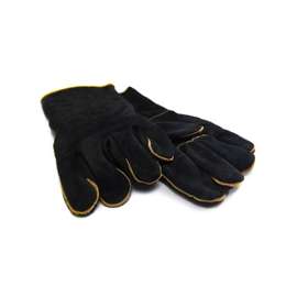 GrillPro 00528 BBQ Gloves, #1, Leather, Black