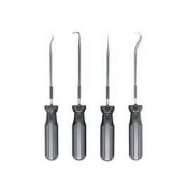 4 PIECE HOOK & PICK SETW/ SCREWDRIVER TYPE HAND