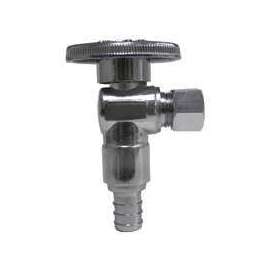Plumb Pak PP2882LF/PBQT250 Stop Valve, 1/2 x 3/8 in PEX x Compression, Brass, Chrome