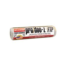 WOOSTER RR666-9 Paint Roller Cover, 3/8 in Thick Nap, Fabric Cover, White