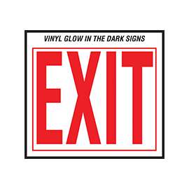 HY-KO EE-3 Safety Sign, Exit, Red Legend