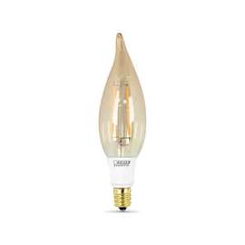 Feit Electric BPCFT/LED LED Lamp, 120 V, 2.5 W, Candelabra E12, Flame Tip Lamp, Soft White Light