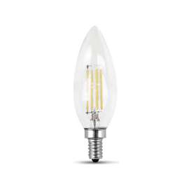 Feit Electric BPCTC60/850/LED/2 LED Lamp, 120 V, 5.5 W, Candelabra E12, Torpedo Tip Lamp, Daylight Light