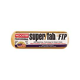 WOOSTER RR924-9 Paint Roller Cover, 1/2 in Thick Nap, Fabric Cover, Lager