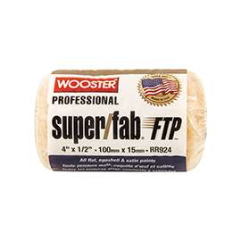 WOOSTER RR924-4 Paint Roller Cover, 1/2 in Thick Nap, Fabric Cover, Lager