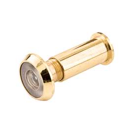 Defender Security U 9891 Door Viewer, 200 deg Viewing Angle, 1-3/8 to 2-1/8 in Thick Door, Glass, Brass