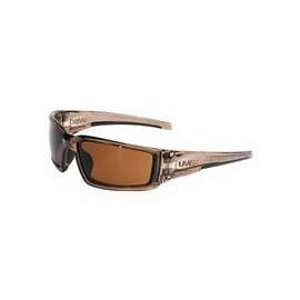Hypershock Safety Eyewear, Blue Mirror Lens, Hard Coat, Clear Ice Frame