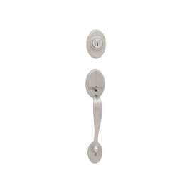Kwikset 800CELIP15SMTRCAL Handleset, 1 Grade, Brass, Satin Nickel